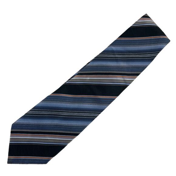 Valentino Silk Tie Blue Stripe - Picture 1 of 6